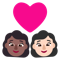 Couple with Heart- Woman- Woman- Medium-Dark Skin Tone- Light Skin Tone emoji on Microsoft